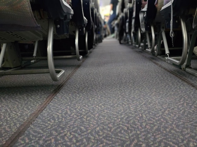 Row of Empty Seats on an Airplane