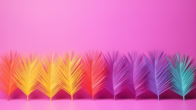 a row of feathers with a pink background with a pink background.
