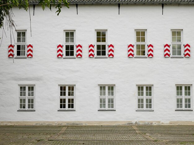 Photo row of flags on window