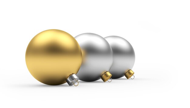 A row of gold and silver Christmas balls