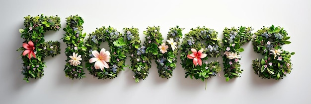 a row of green plants with pink and white flowers