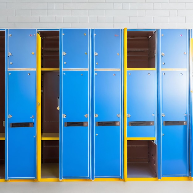row of high school lockers back to school concept