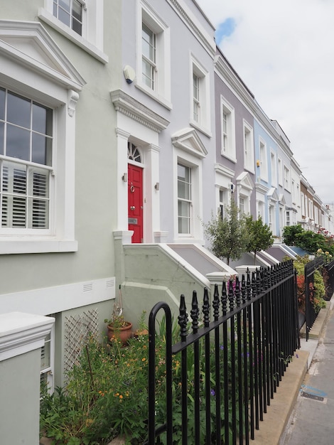 Row houses in Kensington in London UK