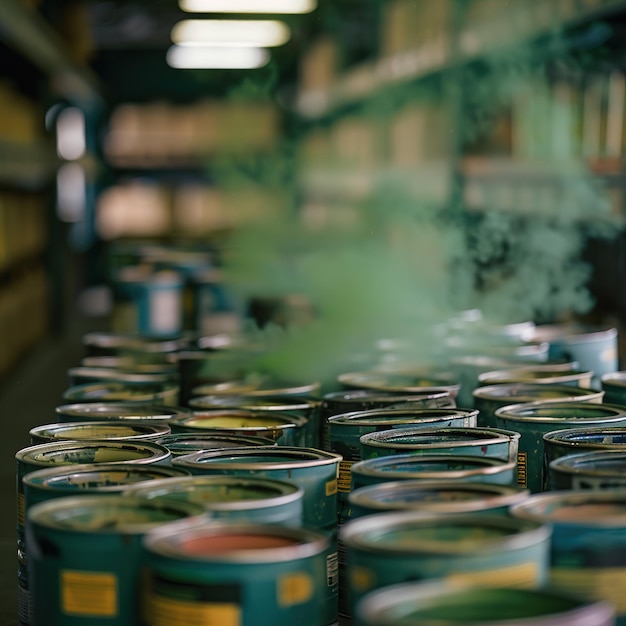 Photo a row of jars with the word salmon on the top