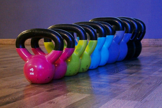 Row of Kettle Bells