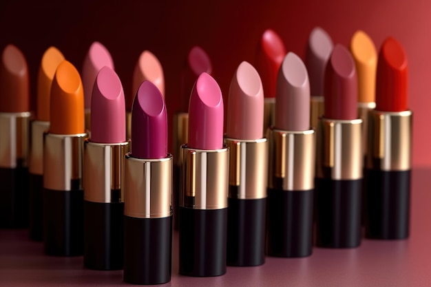 A row of lipsticks from the brand lipsticks.