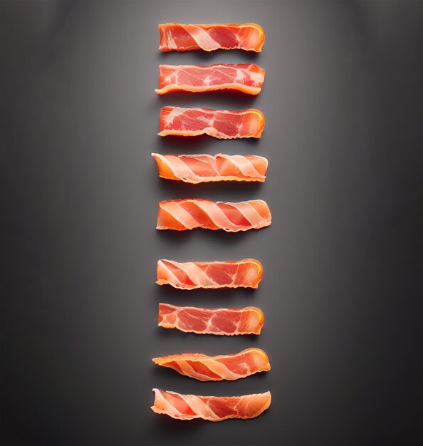 A row of meats with the words " meat " on the bottom.