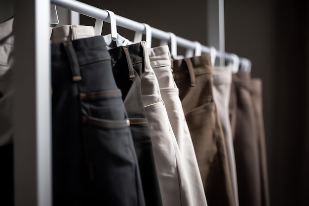 Premium Photo | A row of men's clothing hanging on a rack