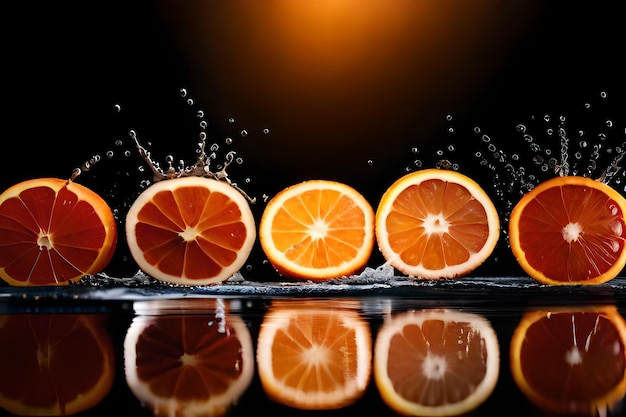 A row of oranges with the word orange on it