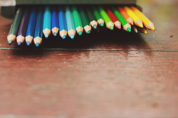 row of pencil color is contained in paper block