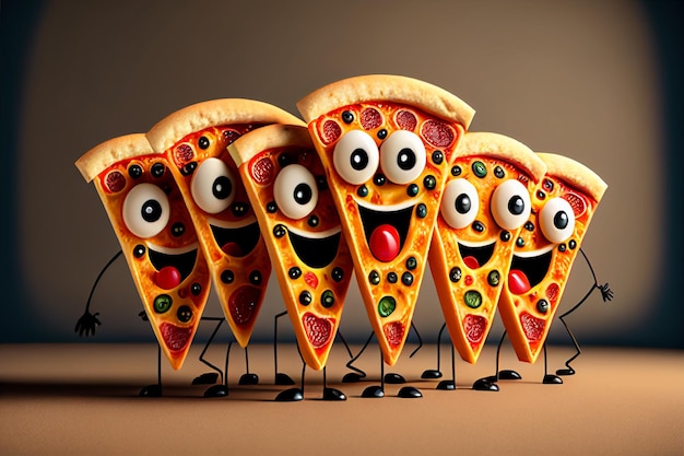 a row of pizzas with different shapes and different shapes.