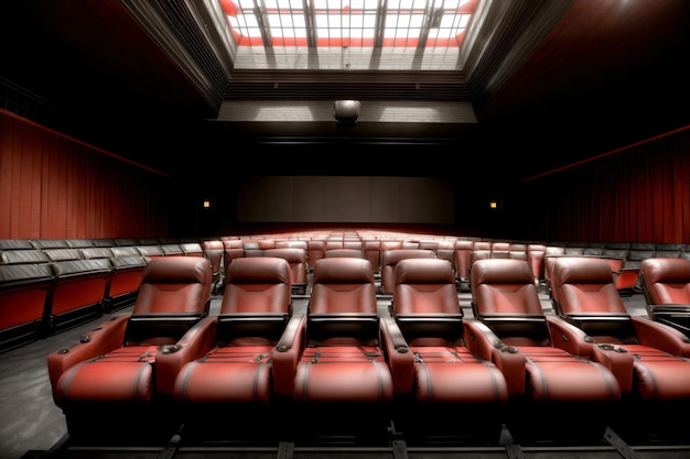 A Row Of Red Seats In A Theater