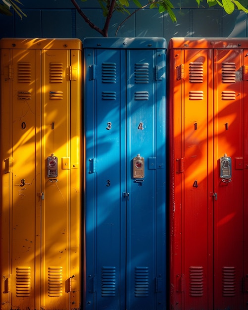 A Row Of School Lockers Various Wallpaper