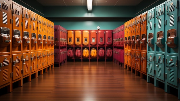 Row of school lockers