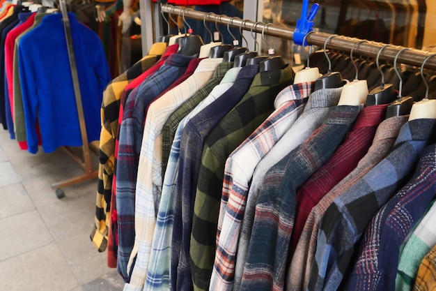 Row of Shirts in a store in istanbul