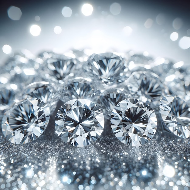 Photo a row of sparkling diamonds dazzles