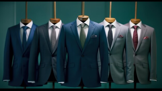 Photo row of suits in shop