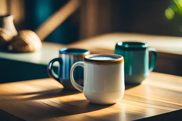 a row of teacups with a candle in the middle