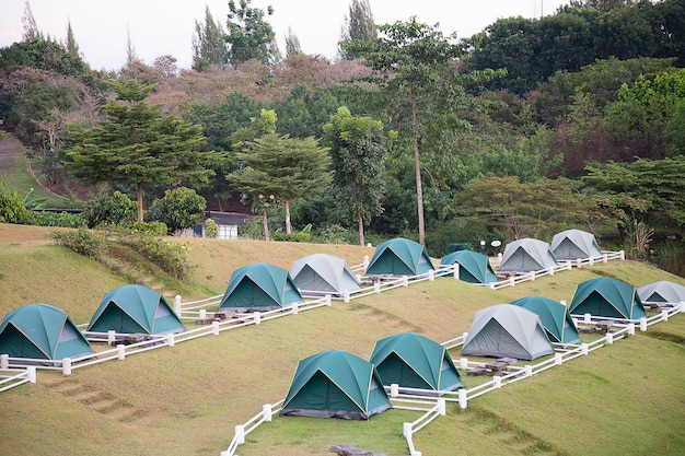 Row of tent to stay for tourists in Thailand