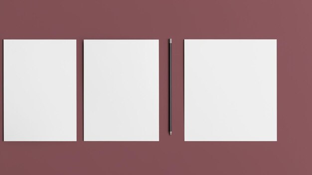 Photo a row of three blank white boxes with a red background.