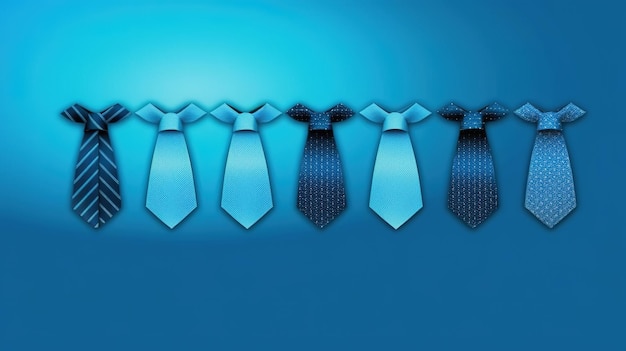 A row of ties with one of them has a tie on it.