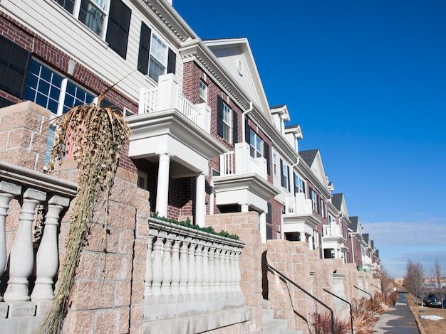 A row of townhomes in Denver, Colorado.