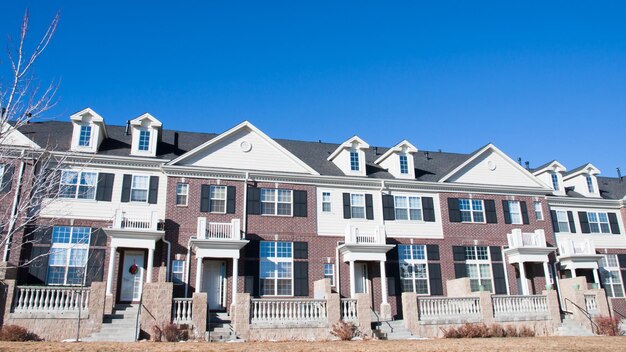 A row of townhomes in Denver, Colorado.