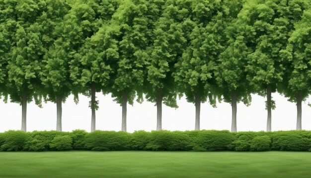 A row of trees in a field