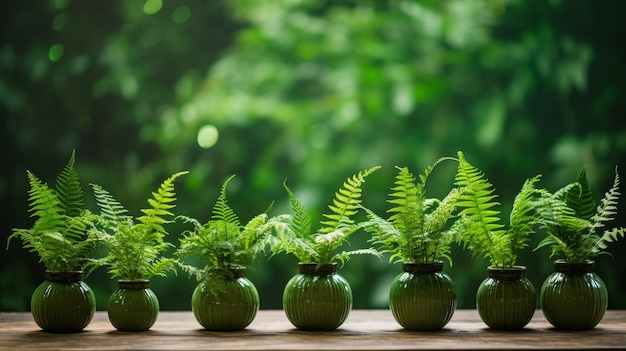 A Row of Vases With Plants in Them