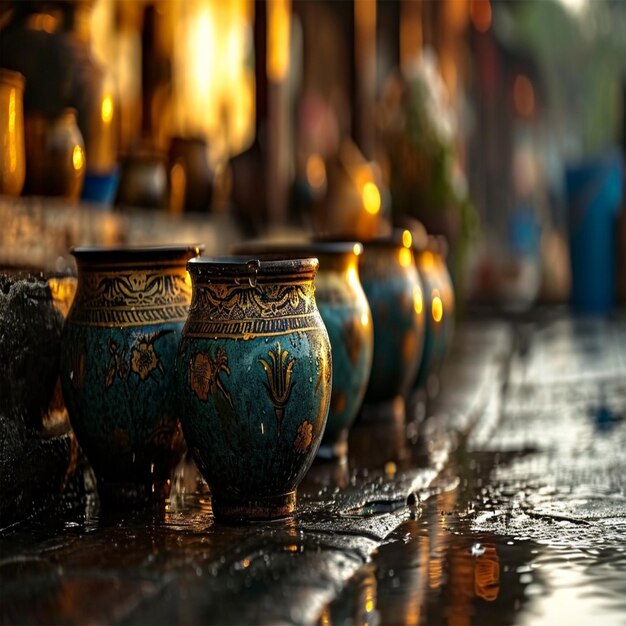 a row of vases with the word quot i love quot on them