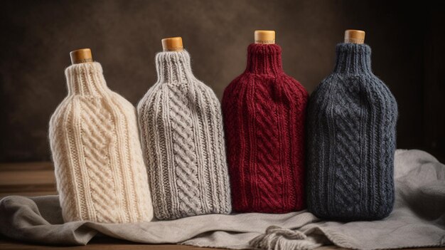 Photo a row of woolen bottles with one that says'woolen'on it