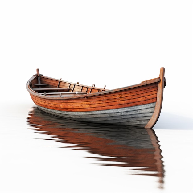 Rowboat with white background high quality ultra