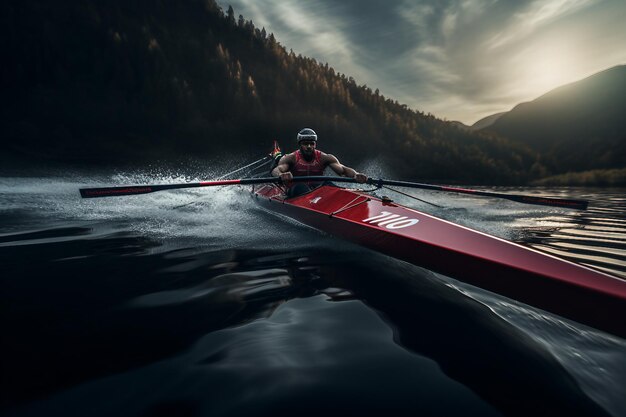 Rower39s Journey in a Sleek Craft