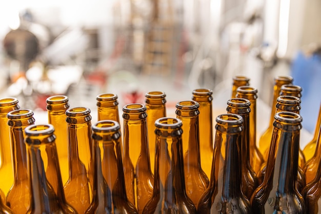 Rows of glass bottles