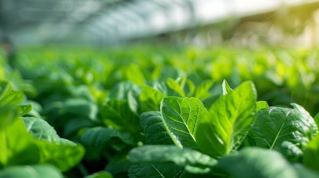 高い葉の植物の列が温室で育てられておりその目的はバイオ燃料にのみ使用することです