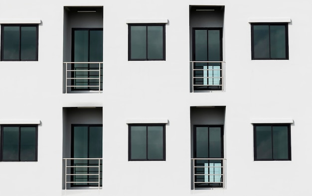 Rows of windows on modern apartment building