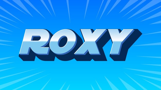 Roxy 3D Blue Text