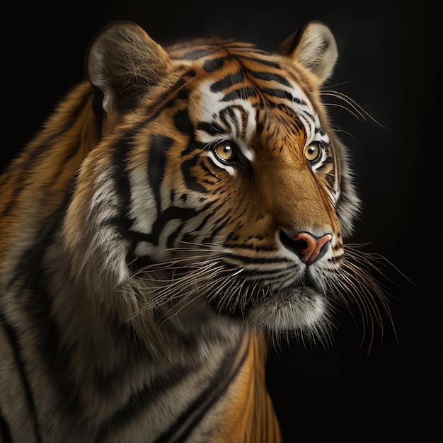 Premium AI Image  A Royal Bengal Tiger Face Illustration 3d Face