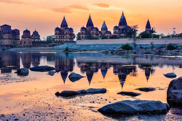 Royal cenotaphs of orchha madhya pradesh india