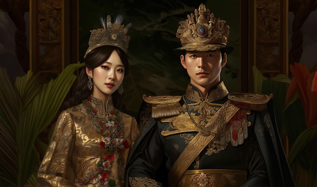 A royal couple in the royal palace of china