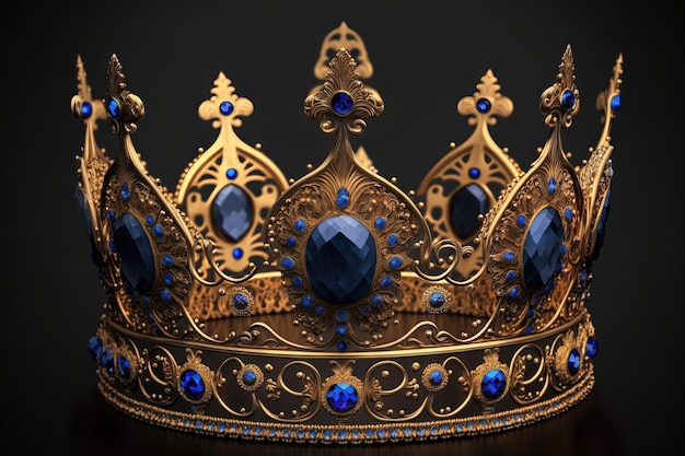 A royal crown adorned with sapphires Jewelry is a success and power symbol