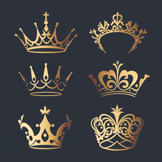 Photo a royal crown black and white vector silhouette head portrait