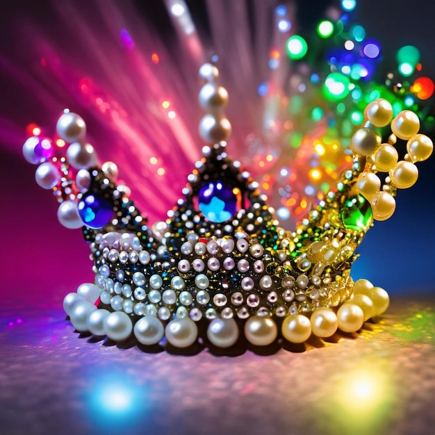 Royal crown with jewels and purple color