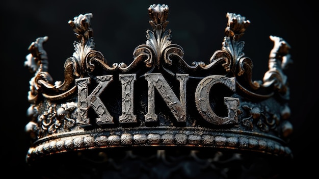 Photo royal elegance captivating logo text king design symbolizing majesty authority