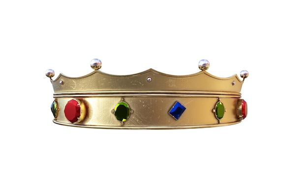 Royal gold crown isolated on white 3d rendering