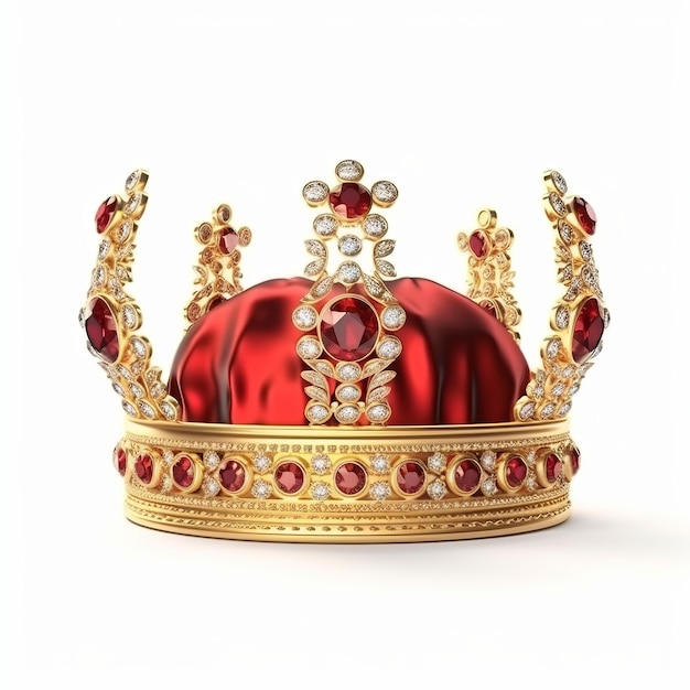 Royal gold crown with precious stones and jewelry prince crown king crown generative ai