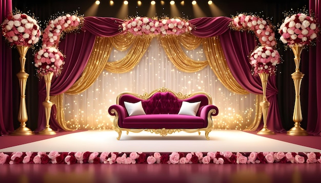 Royal gold pink burgundy wedding event background
