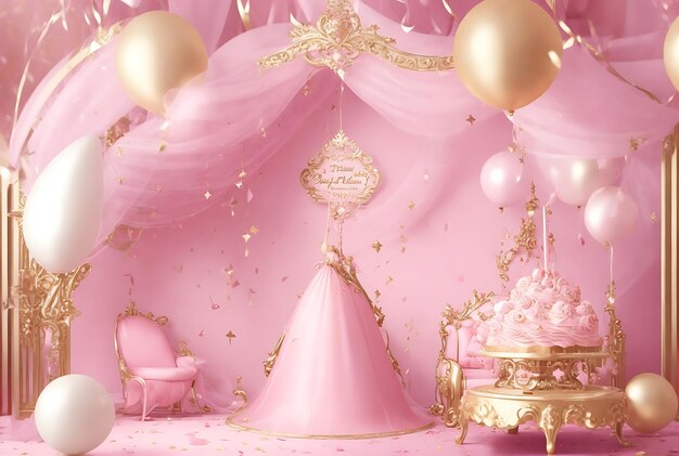 Royal Magnificence Classy Background with a Touch of Pink and Gold