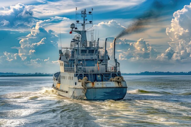 Photo royal malaysian navy vessel conducting military operations in johor straits