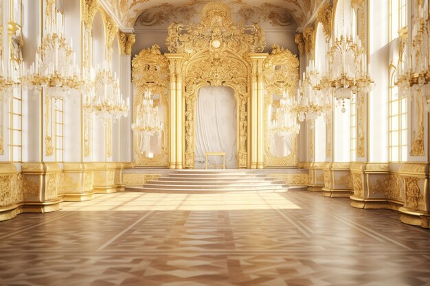 Royal palace interior with ornate decorations